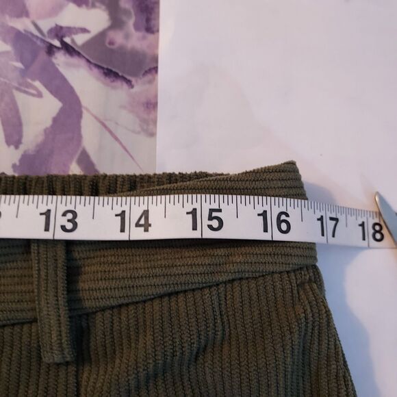 Halara Pants Olive Green Corduroy Joggers Size Large High Rise Comfy Casual - Picture 10 of 13